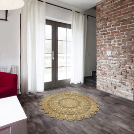 Conceptum Alfombra de 160 x 160 cm Crema